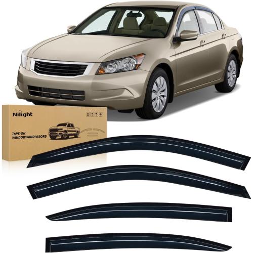 Nilight Window Visors for Honda Accord 2008 2009 2010 2011 2012 2013 2014 2015 2016 2017, Out-Channel Window Wind Deflectors Rain Guards -4PCS