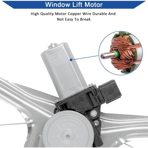 Obaee 748-477 Front Right Passenger Side Power Window Regulator with Motor (2 pins), Compatible with Honda Civic Sedan 2006 2007 2008 2009 2010 2011, Replace OE 72210-SNA-A01, 72210-SNA-A02