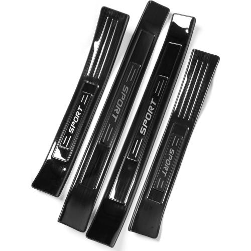 for Toyota RAV4 2025 2024 2023 Door Sill Protector Cover, Stainless Steel Outer Door Entry Guard Plate Fit for RAV-4 2022 2021 2020 2019 Trim Accessories Interior Decoration Sticker-Black
