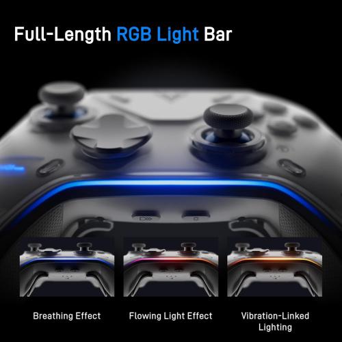 FLYDIGI Apex 5 Wireless PC Controller, Forceflex Joystick 2.0, ForceAdapt Trigger, 3ms Ultra-Low Latency, RGB Light Bar, Full-Color LCD Display,1500mAh Battery PC/NS/Android/TV (No Xbox/PS)