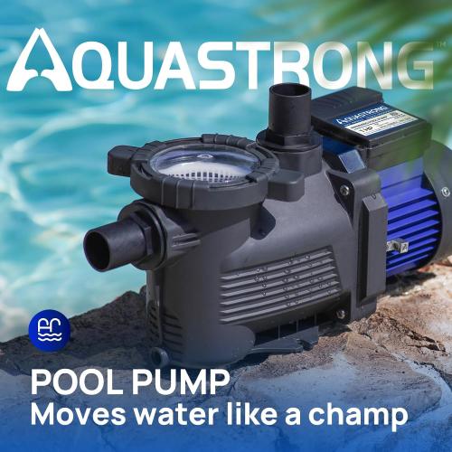 AQUASTRONG 1 HP Above Ground Pool Pump, Single Speed, 1.25&1.5''adapter, 115V, 4945GPH, High Flow, Powerful Self Primming Swimming Pool Pumps with Filter Basket