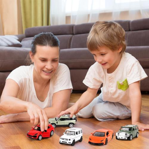 Hooqict Metal Die Cast Toy Car Set of 5, Openable Doors Pull Back Car for Kids Boys Age 3 4 5 6 7 8, Racing Car Party Favors Mini Toy Car for Pinata Stuffers, Goodie Bag Stuffers, Birthday Gifts