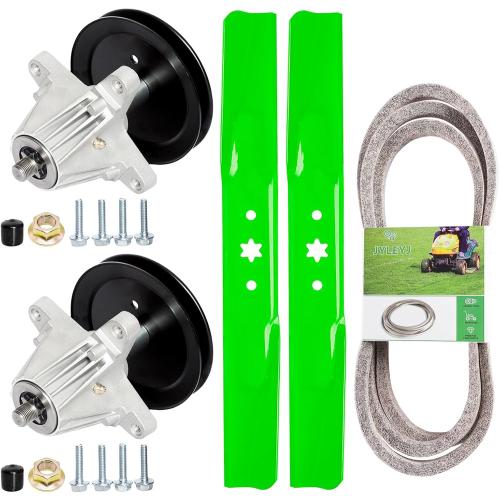 42 Deck Rebuild Kit for MTD Craftsman T1000 T1200 T1400 T1800, Troy Bilt TB42 Bronco Pony Mower, Includes 2 Spindle 618-06991 918-06991, 2 Blade 742-0656 742-04312 942-04038, 1 Be lt 754-05056