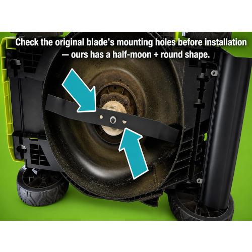 20 Inch Lawn Mower Replacement Blade Compatible with Ryobi 40V Brushless RY40180, RY40190, RY401110 Model Mowers, Replaces AC04020, Half‑Moon   Round Center Hole