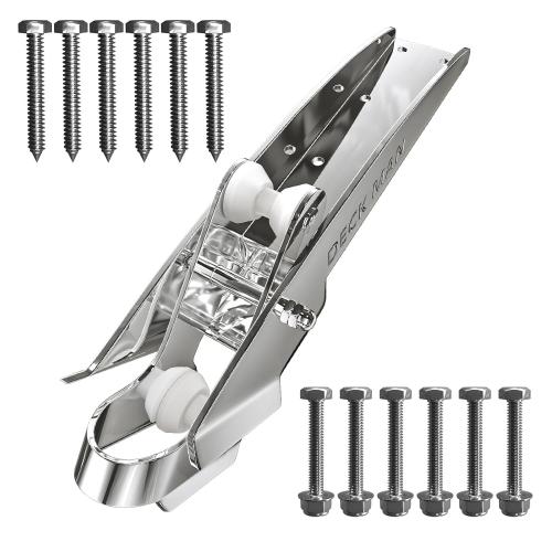 Bow Anchor Roller 316 Stainless Steel Marine Grade Hinged Self-Launching Bow Roller for Delta Anchors (for Anchor 22-44lbs)