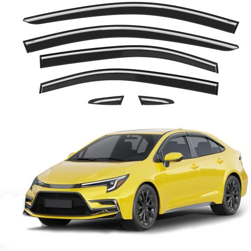 Window Visors Rain Guards for Toyota Corolla Sedan 2020-2026 | 6PCS,Out-Channel,Low Profiles,Extra-Thick,Extra Durable,Vent Visors,Window Deflectors,Vent Shades,Car Accessories