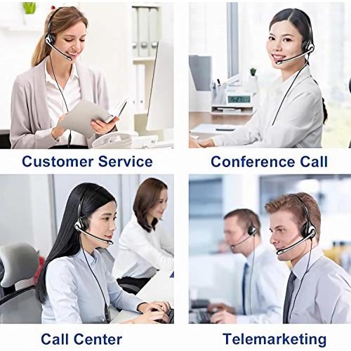 Wantek Cisco Phone Headset with Microphone Noise Cancelling, RJ9 Telephone Headsets Compatible with Cisco Office Phones 7940 7942 7945 7960 7962 7965 7811 7821 8811 8841 8845 8851 Plantronics M12 M22
