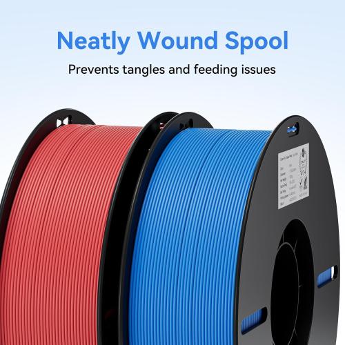 Creality PLA Filament 1.75mm PLA 3D Printer Filament, 2kg Cardboard Spool (4.4lbs), Dimensional Accuracy  /- 0.02mm, Fit Most FDM Printer (Red & Red 2-Pack)