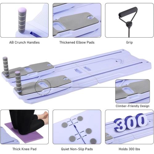 Pilates Reformer Board Set - 2025 Foldable 8-in-1 Pilates Machine for Full Body Workouts, Ab Core Trainer with Resistance Bands, Portable Home Pilates Equipment for Women & Men