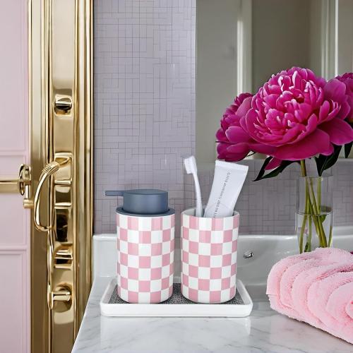 Foaming Soap Dispenser, Cute Pink Foam Hand Soap Dispenser for Bathroom Countertop, Soap Hand Dispenser for Kitchen Bathrooms- Pink Bathroom Decor