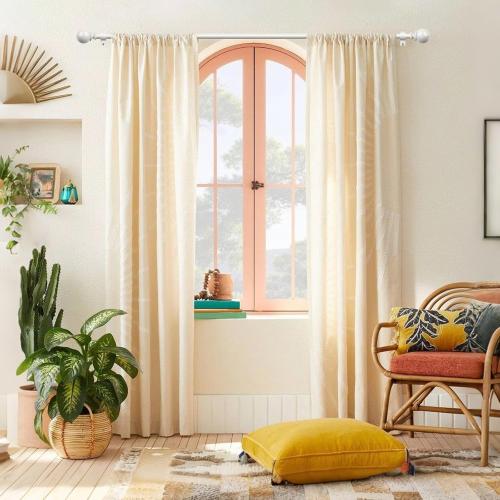 KAMANINA Curtain Rod 32 to 58 Inches (2.6-4.8ft), White Curtain Rods for Windows, 7/8 Inch Adjustable Modern Drapery Rod with Round Finials