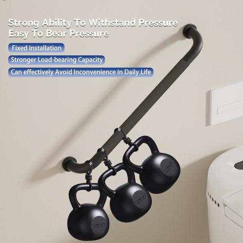 1 Pack Shower Grab Bar, 36 Inch Bathroom Grab Bar Handle with Anti-Slip Knurled Grip, Stainless Steel Bath Balance Bar, 1.25 Diameter Bath Safety Bar Support for Seniors Elderly Pregnant, Matte Black