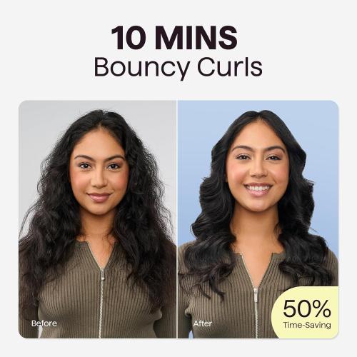 Wavytalk Rotating Curling Iron, Curl Cycle, 1 Inch Automatic Curling Wand for Long Hair, Get Effortless Beach Waves with Self Spinning Barrel up to 430°F with Home Button, Dual Voltage, Rose Gold