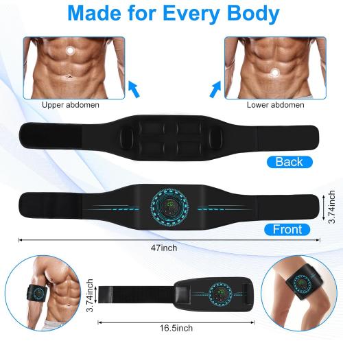 ABS Stimulator Muscle Toner, AB Machine for Abdomen/Arm/Leg, Muscle Stimulator for Muscle Growth, Ab Toning Belt Muscle Stimulator for Men and Women 3 Pack