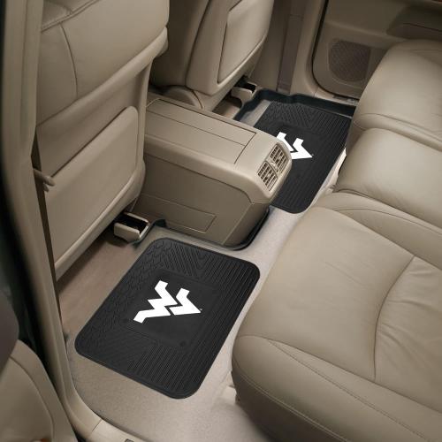 Fanmats West Virginia University Mountaineers Set of 4 Car Mats for Cars, SUV, Pickups - All Weather Protection, Deep Reservoir Design, Universal Fit - 3D NCAA Team Logo-29”x17” Front-14”x17”Rear Mat