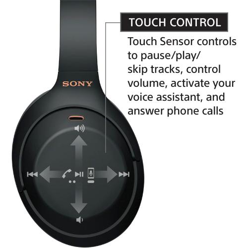 Sony WH-1000XM4 Wireless Premium Noise Canceling Overhead Headphones with Mic for Phone-Call and Alexa Voice Control, Black WH1000XM4