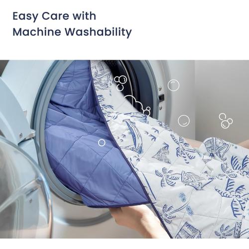 ZonLi Cooling Blankets for Hot Sleepers,All-Season Lightweight Blanket for Night Sweats,Cool Blanket Absorbs Body Heat to Keep Cool，Q-Max 0.45 Summer Blanket for Bed Sofa Couch,Beachside Village