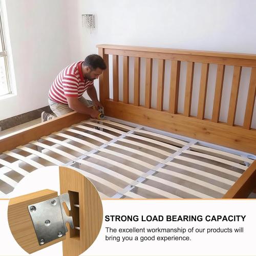 4 Pcs Bed Rail Hooks Plates, Universal Bed Frame Brackets for Headboard Footboard, Replacement Parts with Mounting Screws (96x93mm/3.78x3.66inch)