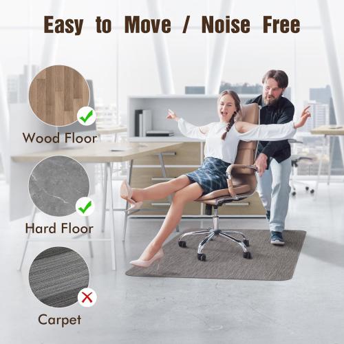Size 35x48 Color Black Blvornl Office Chair Mat for Hardwood Floor, 35 x 48 Desk Computer Chair Mat for Hard Wood and Tile Floor, Large Anti-Slip Hard Floor Protector Rolling Chair Mat, PVC Mat Desk Rug for Office Home