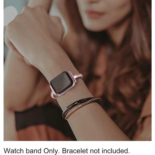 PlusRoc Stainless Steel Band Compatible with Apple Watch Band 38mm 40mm 41mm 42mm 44mm 45mm 46mm 49mm iWatch SE Series 11 10 9 8 7 6 5 4 3 2 1, Slim Versatile Bangle Bracelet for Women