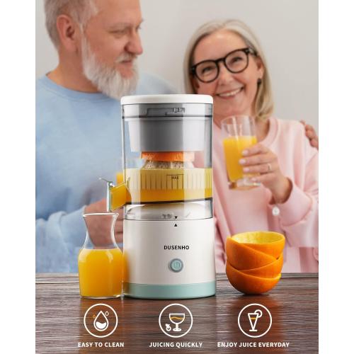 Electric Juicer Rechargeable - Citrus Machines with USB and Cleaning Brush Portable for Orange, Lemon, Grapefruit White   Green 9.4 * 4.4 * 5.4 inches