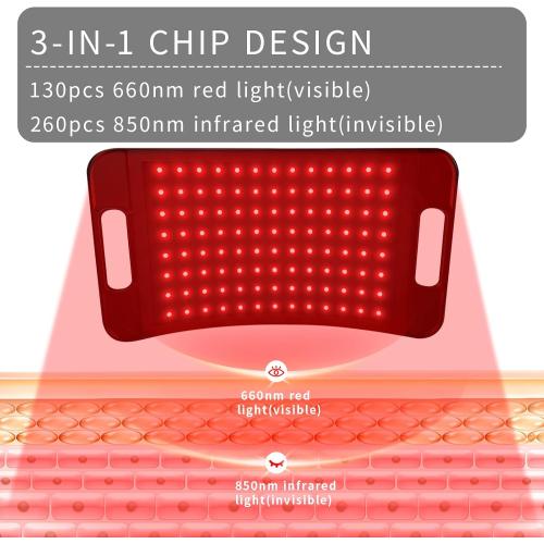 Red Light Therapy for Body,Red Light Therapy Lamp with Adjustable Holder & Desktop Stand,660nm and 850nm Infrared Light Panel Device for Facial and Full Body(130 Beads)