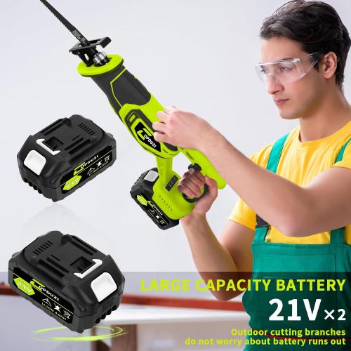 Cordless Reciprocating Saw,Brushless Cordless Saws With 21V 4.0Ah Battery Powered Electric, 0-3500SPM Variable Speed,12 Saw Blades Kit for Wood/Metal/PVC Cutting Included