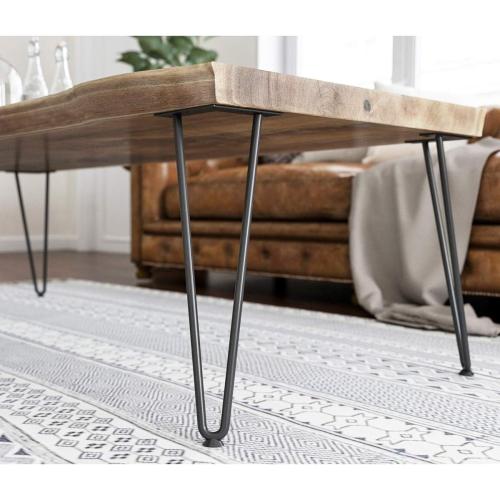 SMARTSTANDARD 16 Hairpin Furniture Legs, Metal Home DIY Projects for Nightstand, Coffee Table, Desk, etc with Rubber Floor Protectors Black 4PCS