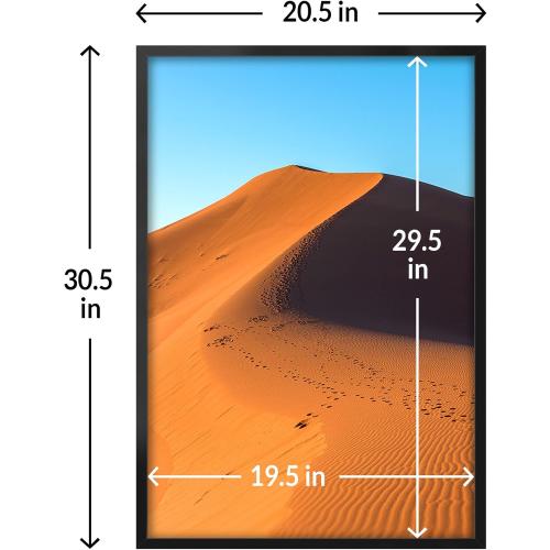 LaVie Home 20x30 Picture Frame for Wall Display, 20x30 Black Picture Frame with HD Plexiglas, 20 x 30 Poster Frame 1 Pack, Display Frame for Vertical or Horizontal, Classic Collection