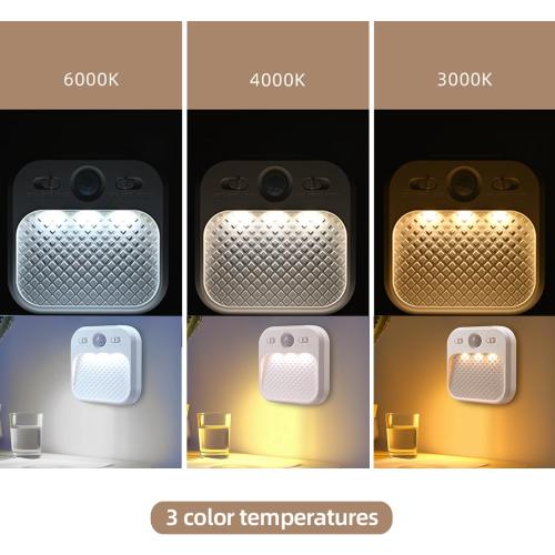 Led Night Light with Motion Detector 2 Pack, Cabinet Light Dimmable with Timer Function, Staircase Lighting 3 Color Temperature 3000/4500/6000K, Hallway Light Rechargeable 600mAh for Children's Room