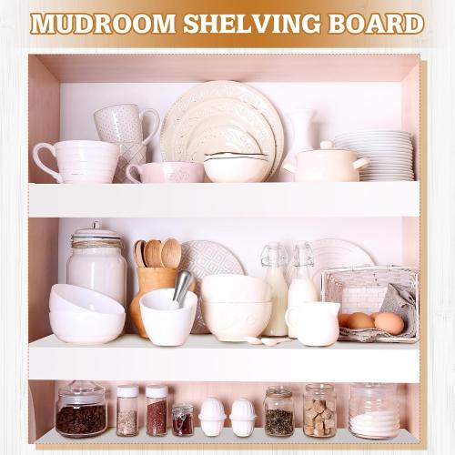 Hoolerry 5 Pcs Wire Shelf Covers Foamed PVC Wire Rack Covers for Removable Closet (Not Wood) Pantry Shelves for Cabinet Bathroom Kitchen Shelving Decoration(White,36x16inch)