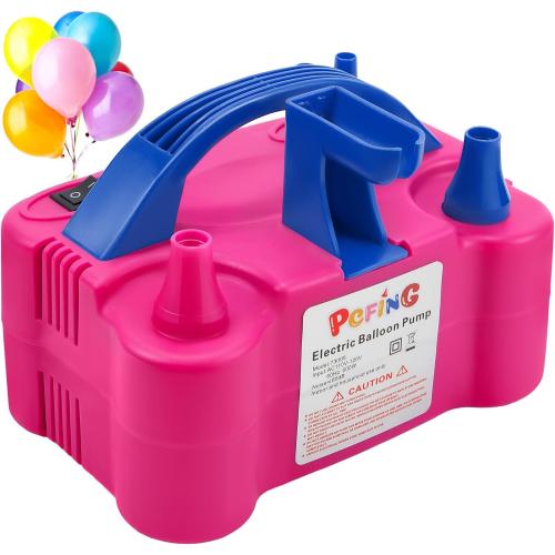 PCFING Balloon Pump Electric, Portable Balloons Inflator Blower Machine with Balloon Tie Tool & Dual Nozzle