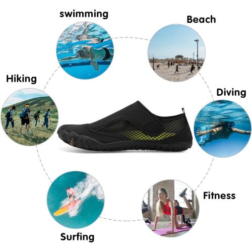 Size 7.5 Color Black women's Centipede Demon Swim Water Shoes for Women Men Quick Dry Barefoot Aqua Sneakers Shoe for Beach Hiking Diving Boating River Outdoor Water Sports
