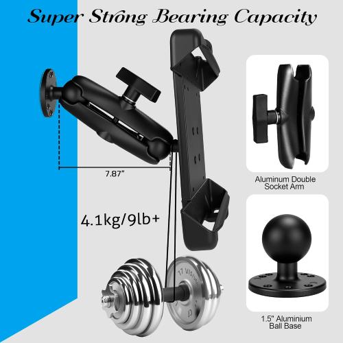 Tablet Mount for Truck,for 9.7 - 11 Tablet, Aluminum Heavy Duty Shockproof Ipad Mount, 1.5 Ball Drill Base Tablet Holder for Car,Boat, Dashboard,RV (9.65“ x 7.4”)