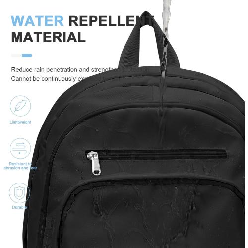 Black College Backpack For Women Men,Lightweight High School Bag,School Backpack With Lots Of Pockets,Cute Bookbag For Teens Boys Girls,Casual Daypack Backpack For School