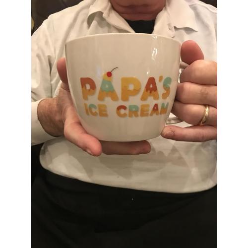 Papa's Ice Cream Bowl and Spoon - Ideal Father's Day, Christmas or Birthday Gift