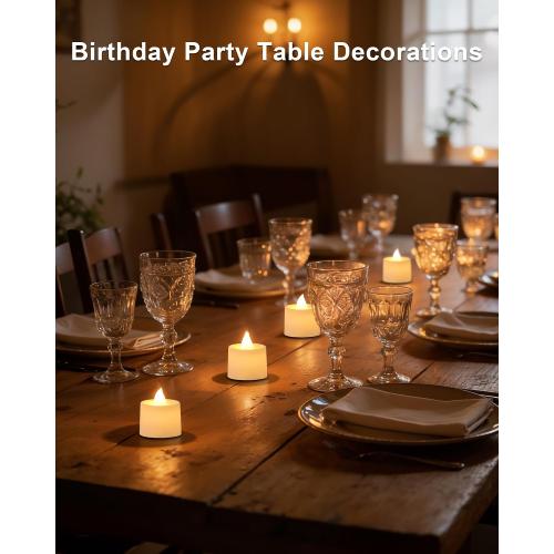 Amagic 12/24/50/100/150Pack LED Votive Candles Battery Operated, Warm White