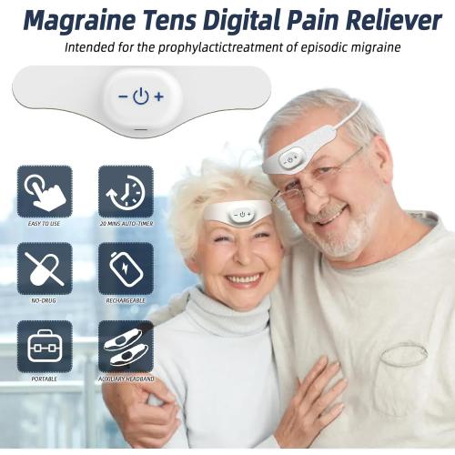 Electric Headache Migraine Relief Head Massager Rechargeable TENS Units Digital Pain Relieve Device Head Cap Prophylactic Treatment for Migraine Headband for Deep Relaxation and Stress Relief