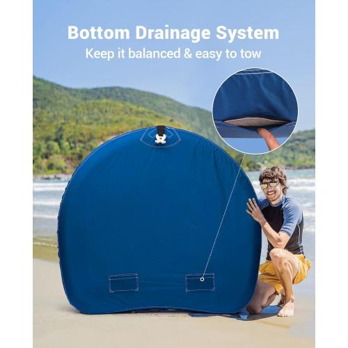 Towable Tubes for Boating 2 Person, Heavy Duty Boat Tubes and Towables, Inflatable Water Tubes for Boats to Pull with Fins, Drainage, Quick Connector, Large Capacity