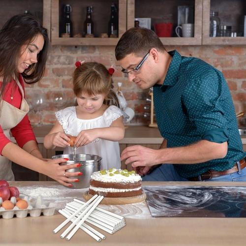 25PCS 12 Inch White Plastic Cake Dowel Rods for Tiered Cake Construction and Stacking