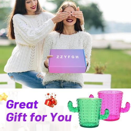 ZZYFGH Plastic Cactus Shot Glasses(Set of 12), 2 Oz Green Cute Cactus Tequila Glasses for Western, Bachelorette, Cinco de Mayo, Tequila, Fiesta Themed Party Supplies