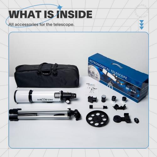 Koolpte Telescope 80mm Aperture 600mm - Astronomical Portable Refracting Telescope Fully Multi-Coated High Transmission Coatings AZ Mount with Tripod Phone Adapter, Wireless Control, Carrying Bag.
