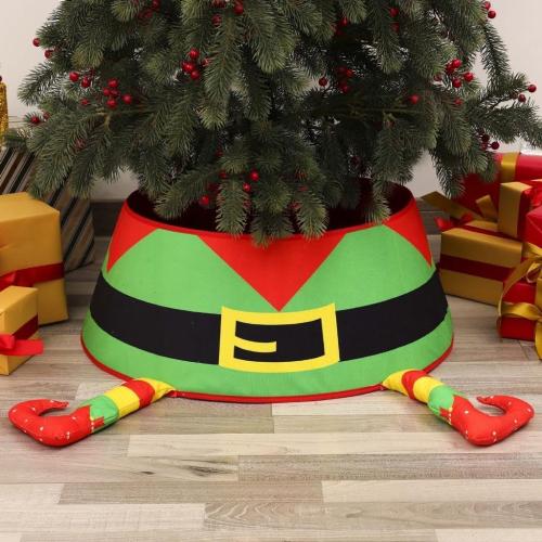 Beautiful Festival Tree Base Cover in Sequined Front for Christmas Decoration