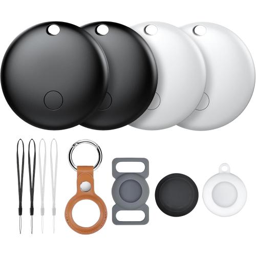 Air Tracker Tags-4 Pack, Smart Trackers, Item Locator Tags Works with Apple Find My | iOS Only | 4 Different Cases | Replaceable Battery | Water-Resistant | Item Finder for Key, Luggage,Backpack,Bike