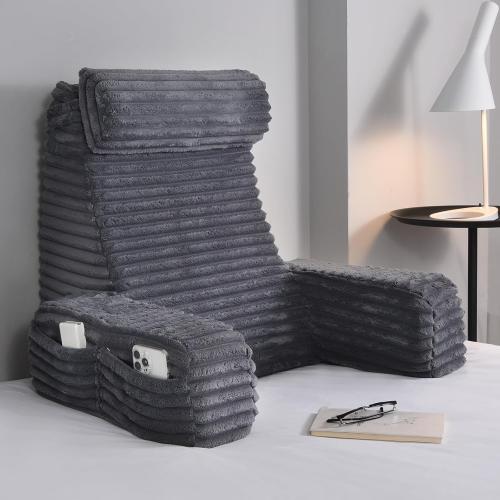 Reading Pillow for Sitting in Bed Adult, XL Back Pillow for Bed Sitting up, Back Support Chair Pillow for Sitting up/Watching TV/Reading/Gaming/Resting/Post Surgery,Dark Grey