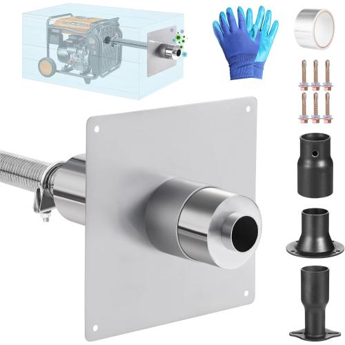 Generator Exhaust Extension Silencer Kit, Portable Generator Muffler Silencer Kit (Must Be Used in Enclosed Spaces) Exhaust Noise Reduce 80% (Silver, 25.53 Hose)