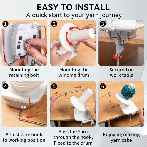 SPEENSUN Yarn Winder, Yarn Spinner, 3.5 OZ Easy-to-Install and Efficiently Yarn Ball Winder with Lower Noise, Yarn Winder Manual for Crochet and Knitting Enthusiast for Yarns Below Size 5