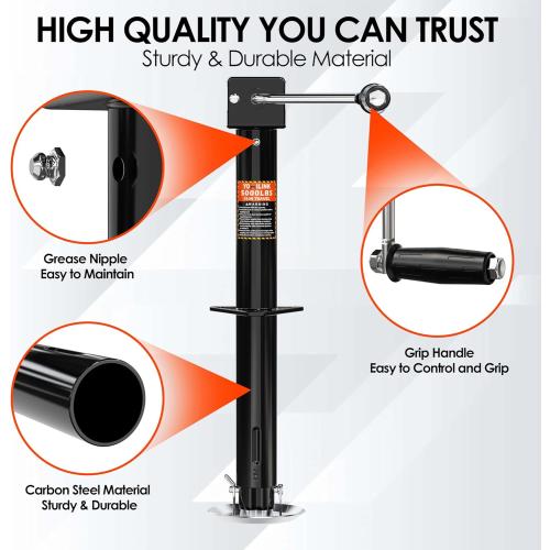 5000 lbs A-Frame Trailer Jack, 15 Lift, Adjustable 5-Level Drop Leg, 5K Jack for RV Trailer Boat