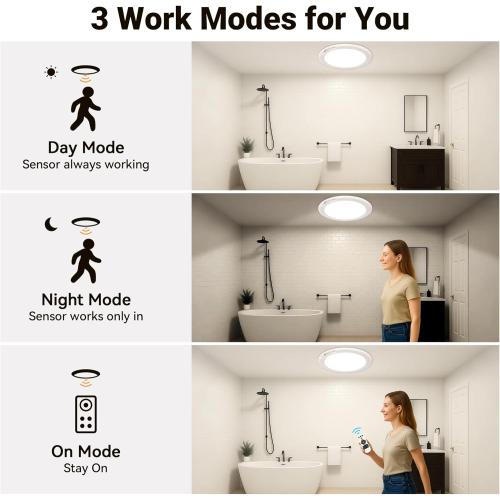 Wireless Closet Lights Motion Sensor - No Wiring Rechargeable Ceiling Light Night Light Indoor, Battery Operated Led Lights for Bedroom with Remote, Living Room Bathroom Home & Kitchen Decor Lighting