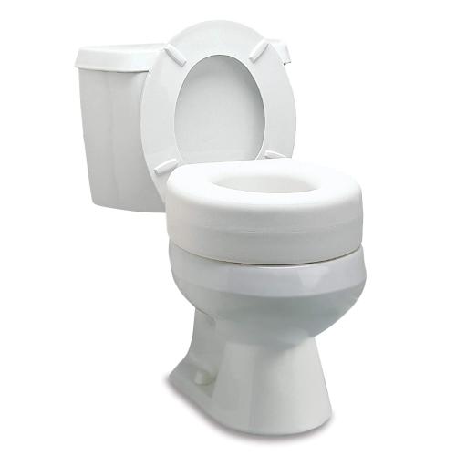 White Raised Toilet Seat  Riser, Non-Locking, Fits Most Toilets
